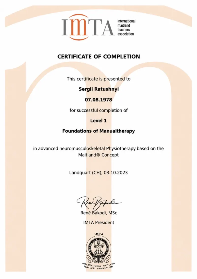 IMTA Level 1: Foundations of Manual Therapy, Maitland® Concept (2023)