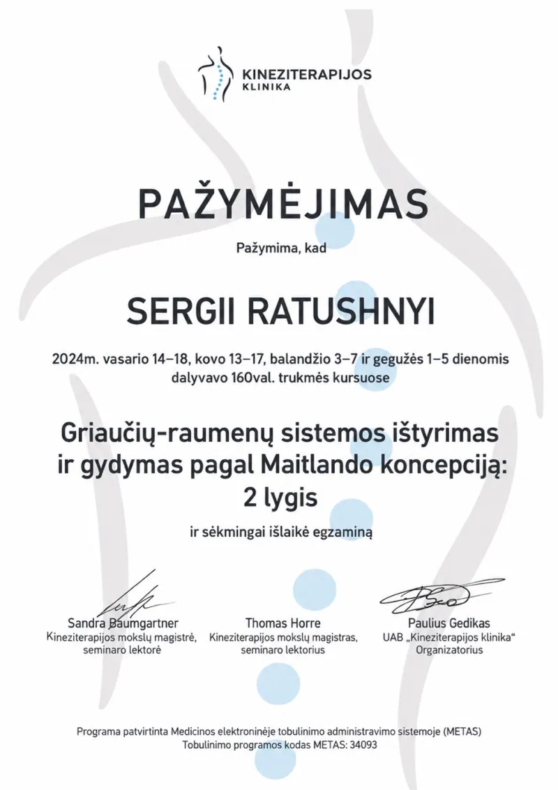 Maitland Concept Level 2, 160-hour course with exam (2024)
